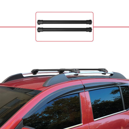 Compatible avec Dacia Sandero Stepway 2 2012-2020 ACE-1 Barres de Toit Railing Porte-Bagages de Voiture Noir Aluminium 2 Barres