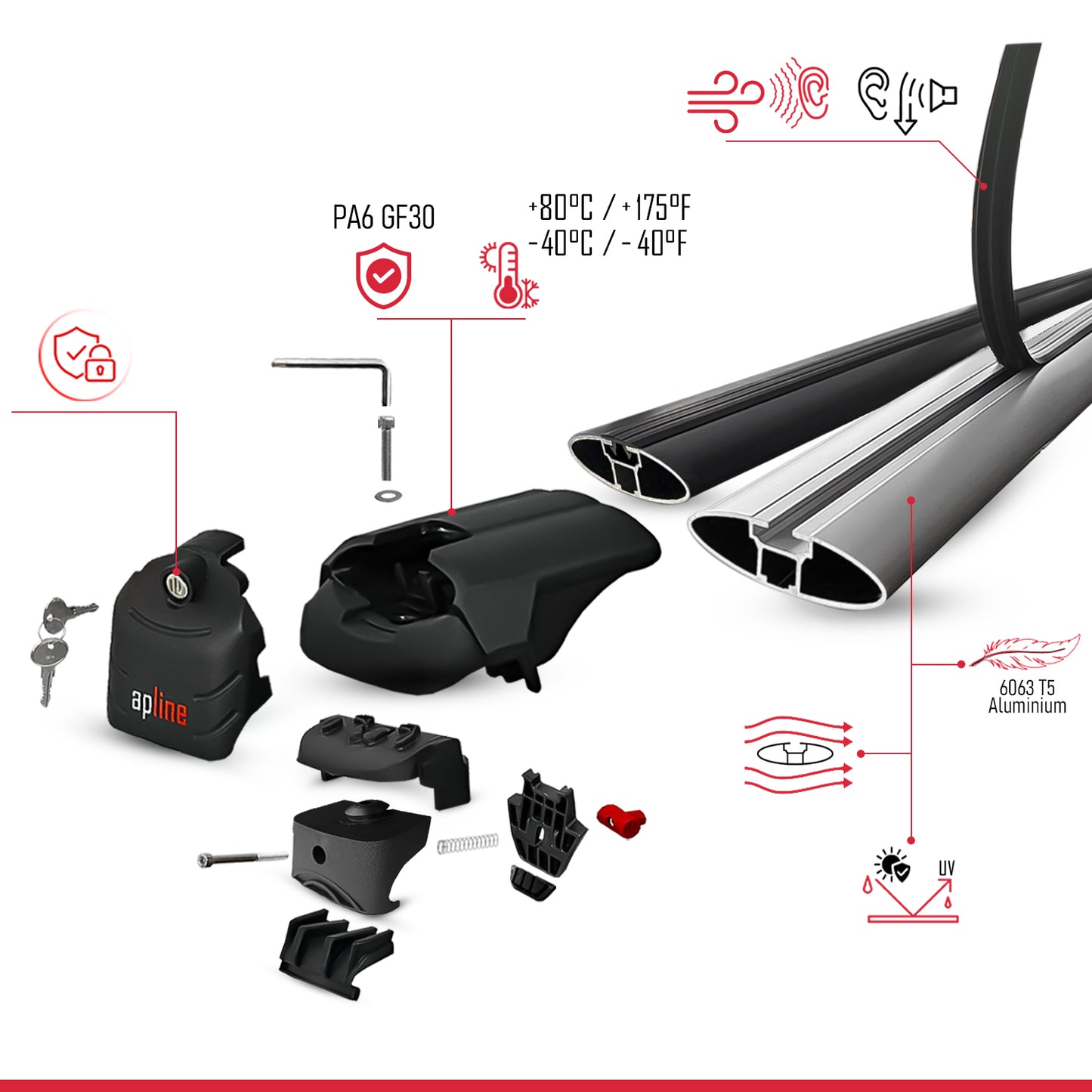 Compatibile con A3 (8PA) Sportback 2004-2012 ACE-2 Barre Tetto Portapacchi Auto Barre Portatutto Grigo Alluminio 2 Barre