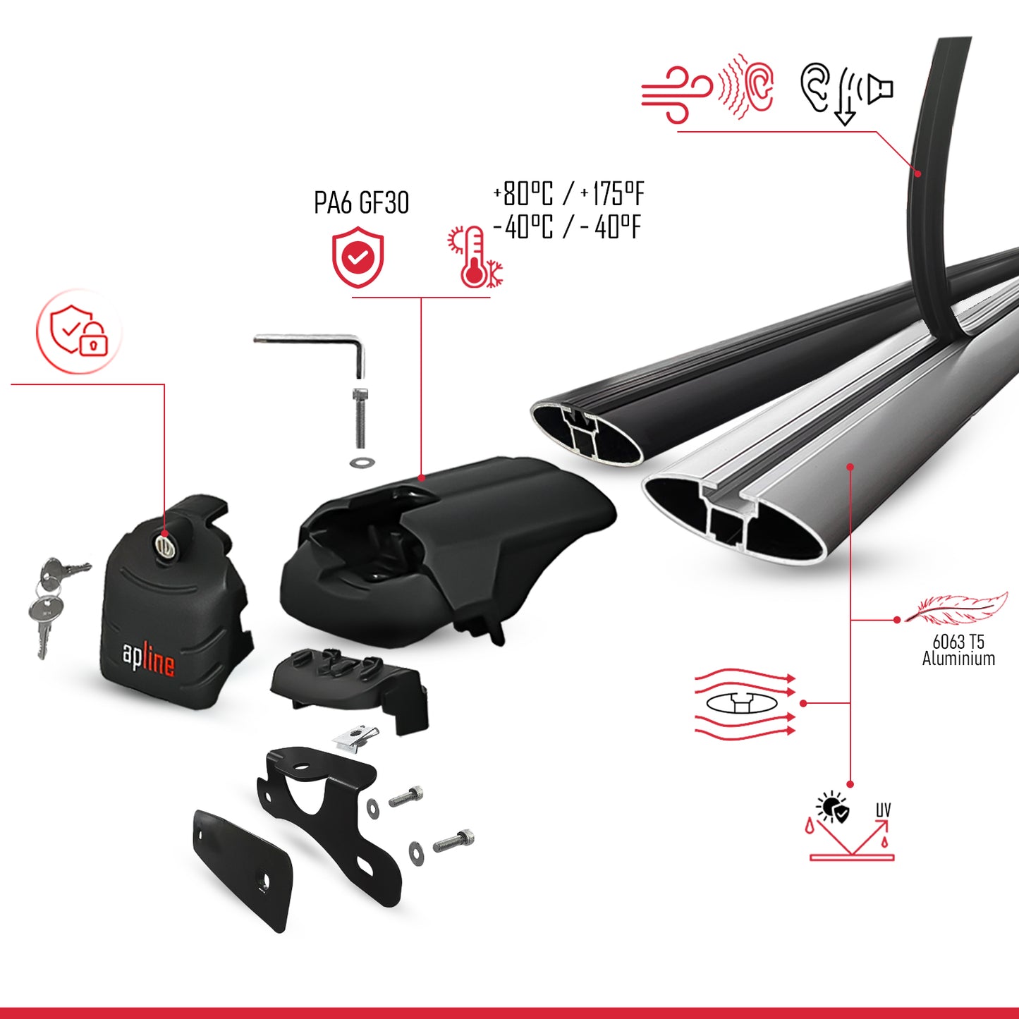 Compatibile con Honda CR-V 4 2012-2016 ACE-2 Barre Tetto Portapacchi Auto Barre Portatutto Grigo Alluminio 2 Barre