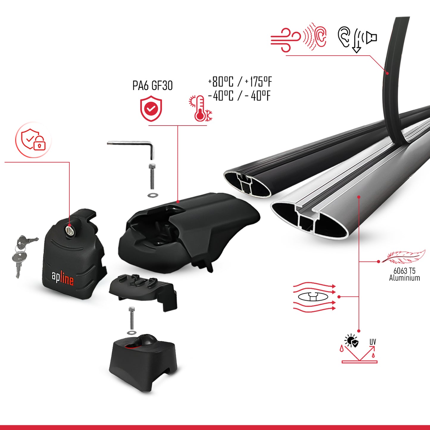 Compatibile con Q7 (4M) 2016-2025 ACE-2 Barre Tetto Portapacchi Auto Barre Portatutto Grigo Alluminio 2 Barre