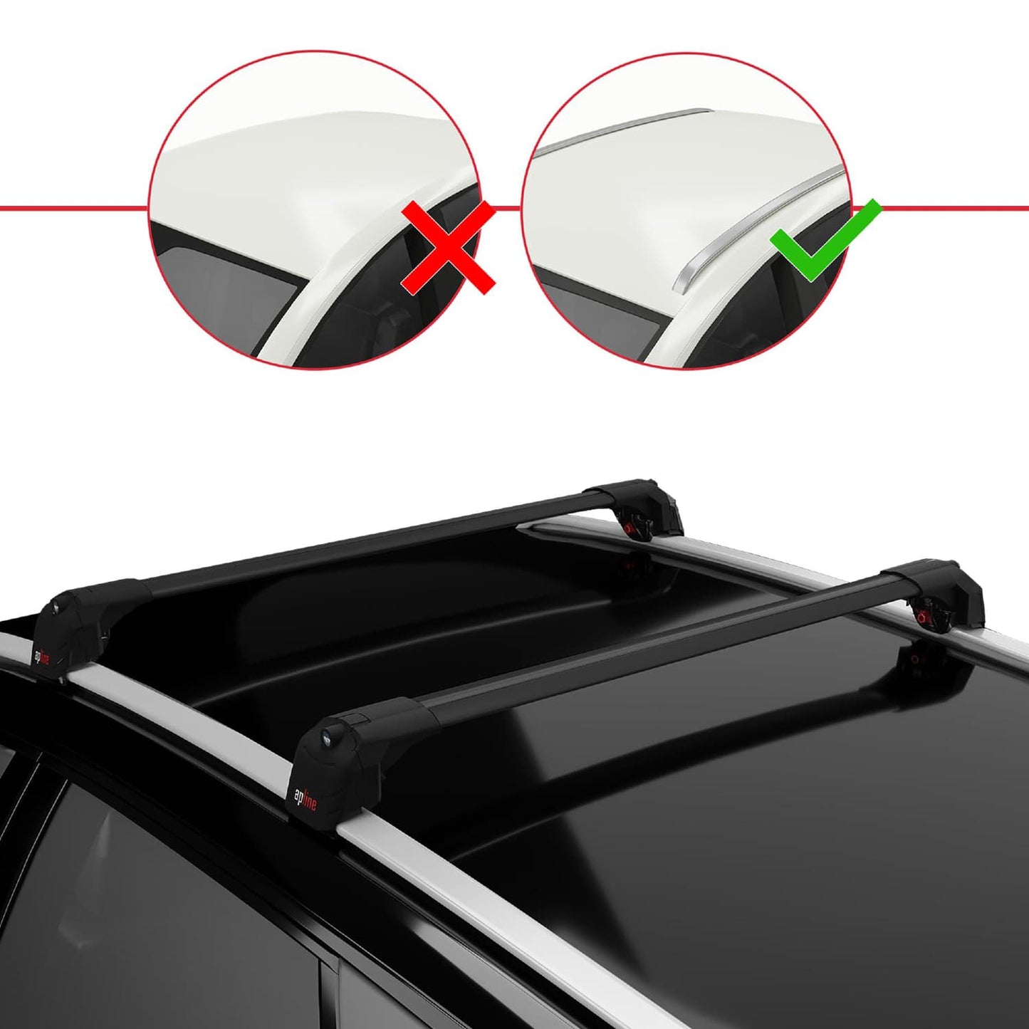 Compatible avec Kia Sportage 4 (QL) 2016-2021 ACE-2 modèle Barres de Toit Railing Porte-Bagages de Voiture Noir Aluminium Barres
