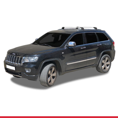 Compatible avec Jeep Grand Cherokee 4 (WK2) 2011-2020 ACE-2 Barres de Toit Railing Porte-Bagages de Voiture Gris Aluminium 2 Barres