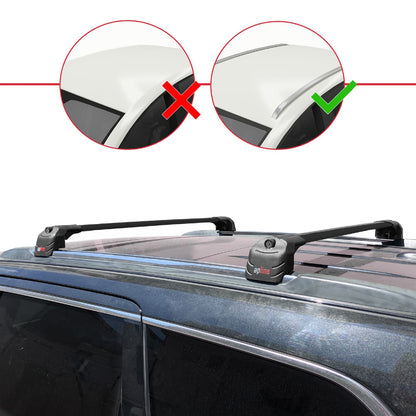Compatible avec Jeep Grand Cherokee 4 (WK2) 2011-2020 ACE-2 Barres de Toit Railing Porte-Bagages de Voiture Noir Aluminium 2 Barres