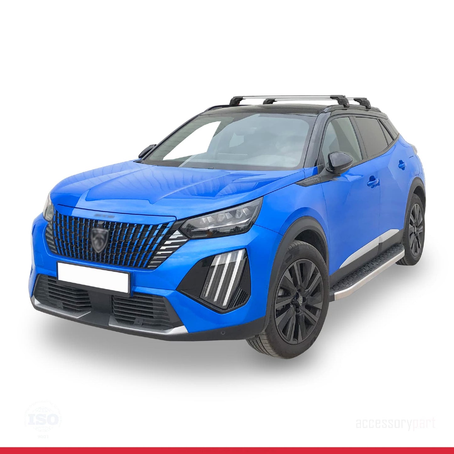 Compatible avec Peugeot 2008 II (P24) 2020-2025 ACE-2 Barres de Toit Railing Porte-Bagages de Voiture Gris Aluminium 2 Barres