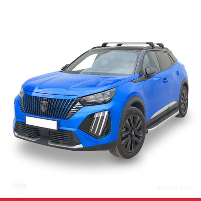 Compatible avec Peugeot 2008 II (P24) 2020-2025 ACE-2 Barres de Toit Railing Porte-Bagages de Voiture Gris Aluminium 2 Barres