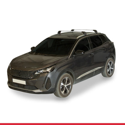 Compatible avec Peugeot 3008 II (P84) Post-Facelift 2021-2023 ACE-2 modèle Barres de Toit Railing Porte-Bagages de Voiture Gris Aluminium Barres