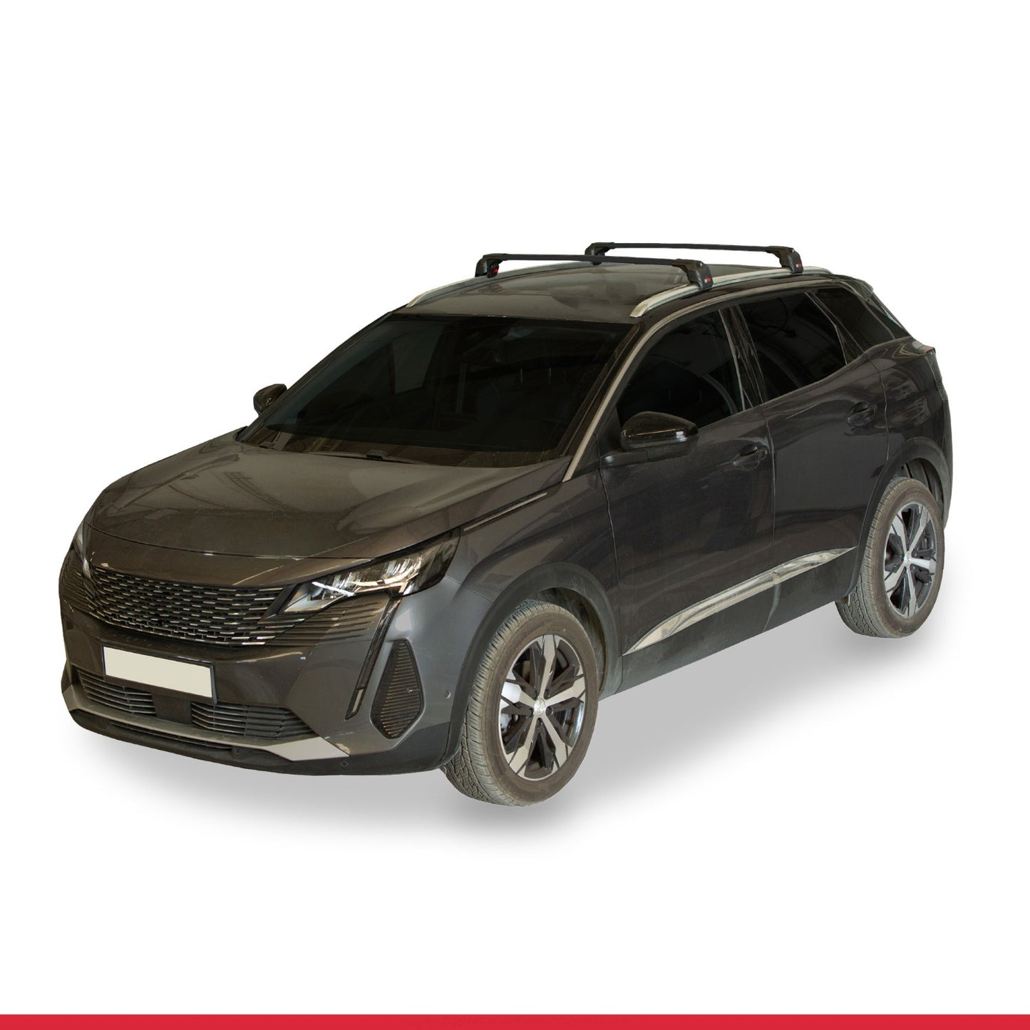 Compatible avec Peugeot 3008 II (P84) Post-Facelift 2021-2023 ACE-2 Barres de Toit Railing Porte-Bagages de Voiture Noir Aluminium 2 Barres