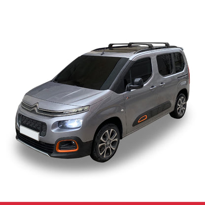 Compatible avec Citroen Berlingo 3 (K9) 2023-2026 ACE-2 modèle Barres de Toit Railing Porte-Bagages de Voiture Noir Aluminium Barres