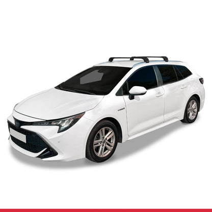 Compatible avec Toyota Corolla Touring (E210) 2019-2025 ACE-2 Barres de Toit Railing Porte-Bagages de Voiture Noir Aluminium 2 Barres