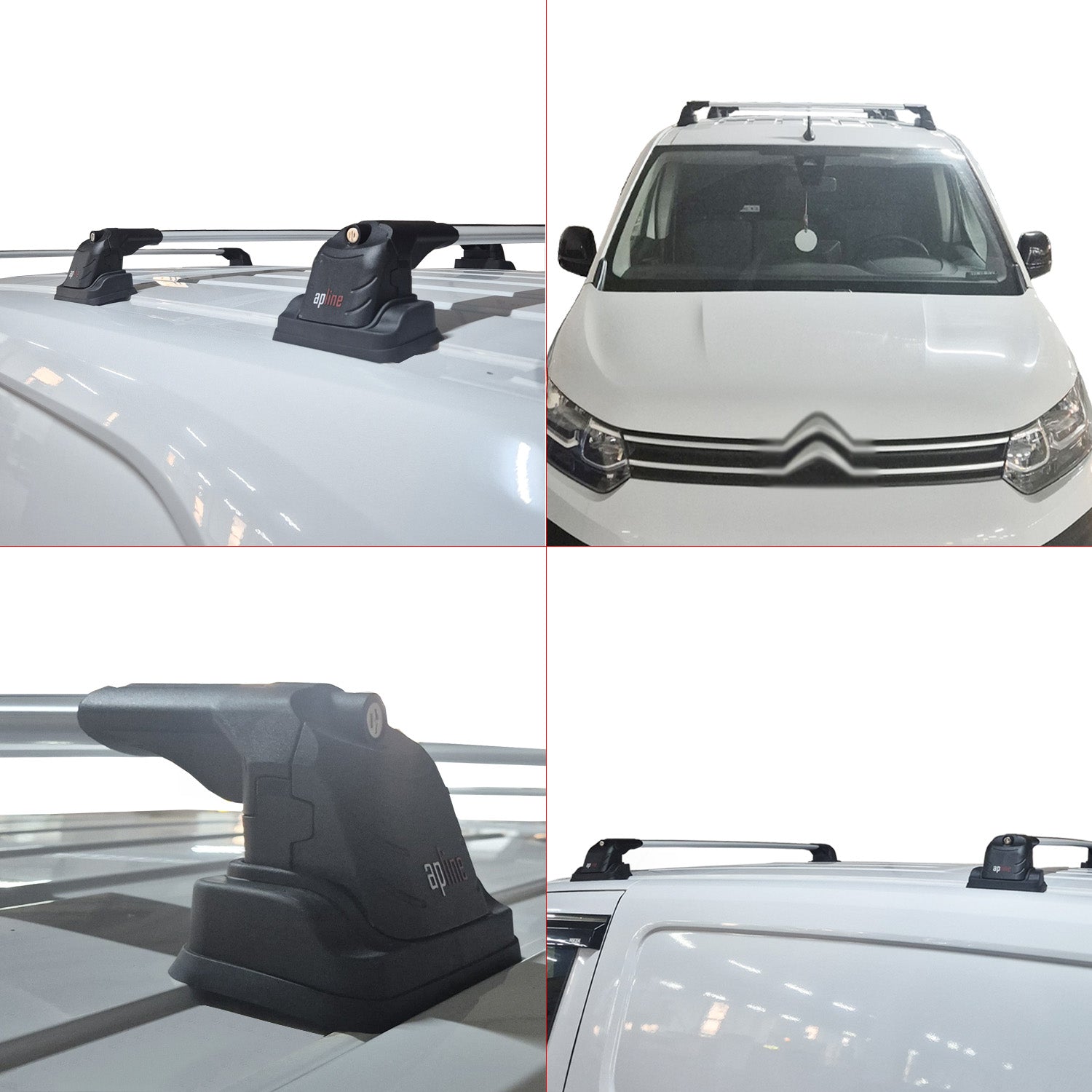 Compatible avec Citroen Berlingo 2023-2026 ACE-3 Barres de Toit Railing Porte-Bagages de Voiture Gris Aluminium 2 Barres
