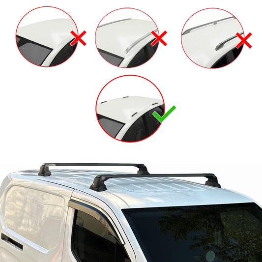 Compatible avec Citroen Berlingo 2019-2023 ACE-3 Barres de Toit Railing Porte-Bagages de Voiture Noir Aluminium 2 Barres