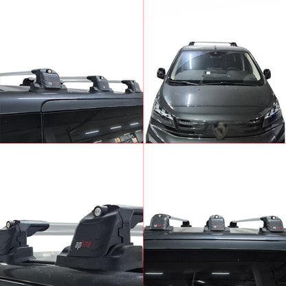 Barres De Toit Aluminium ACE-3 Pour Peugeot Partner 2019-2025 – Charge 75 Kg, Serrures Antivol