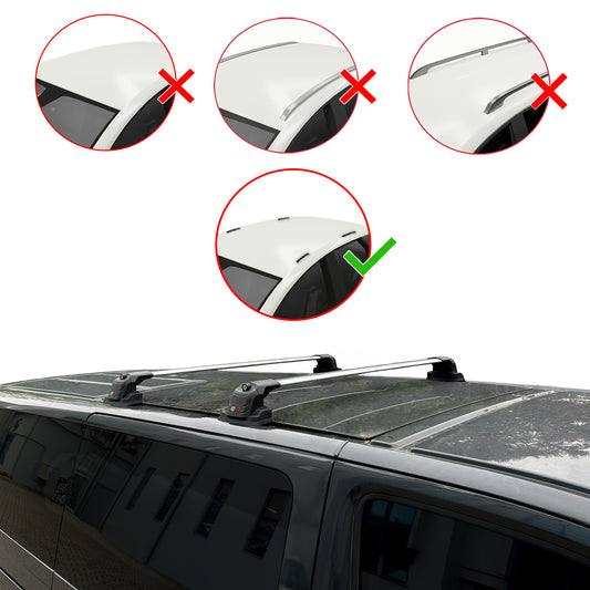 Compatible avec Volkswagen Caravelle (T5) 2003-2015 ACE-3 Barres de Toit Railing Porte-Bagages de Voiture Gris Aluminium 2 Barres