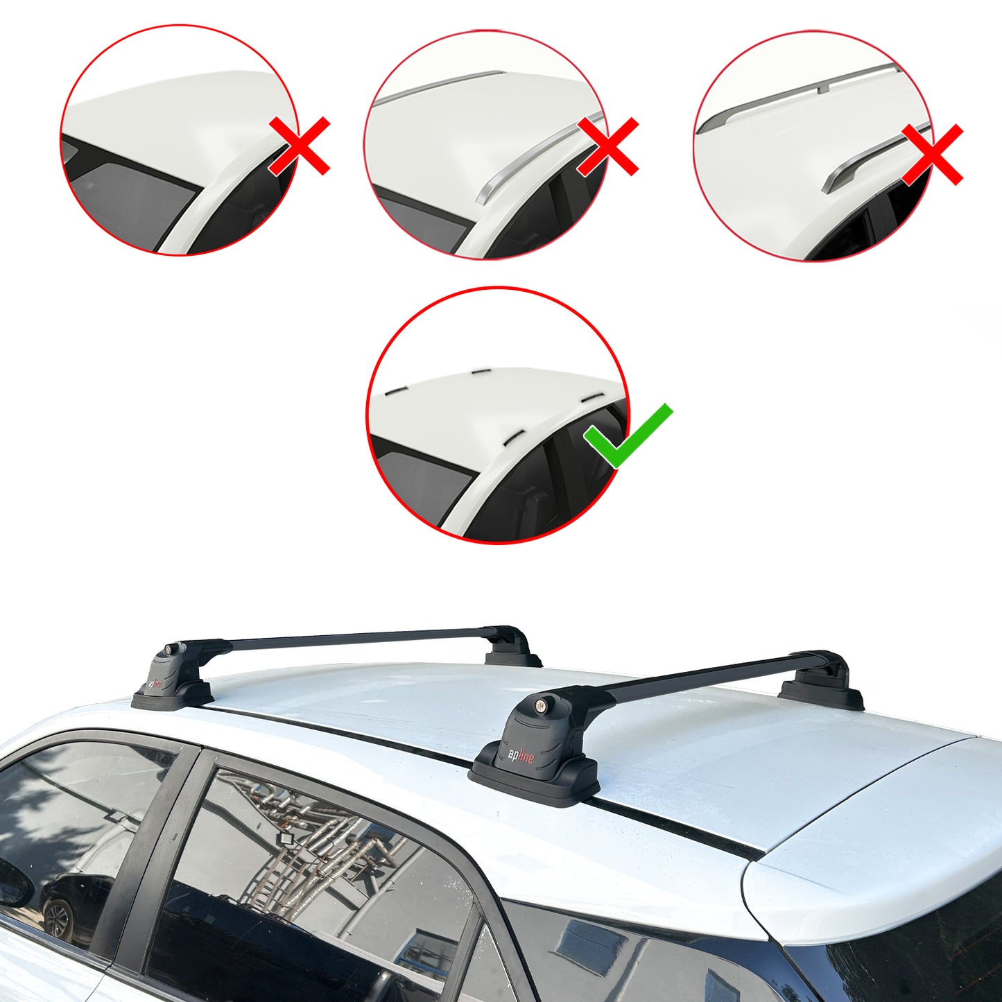 Compatible con Hyundai i20 (GB) 2014-2019 ACE-3 Barras de Techo Auto Portaequipajes Barras Transversales Negro Aluminio 2 Barras