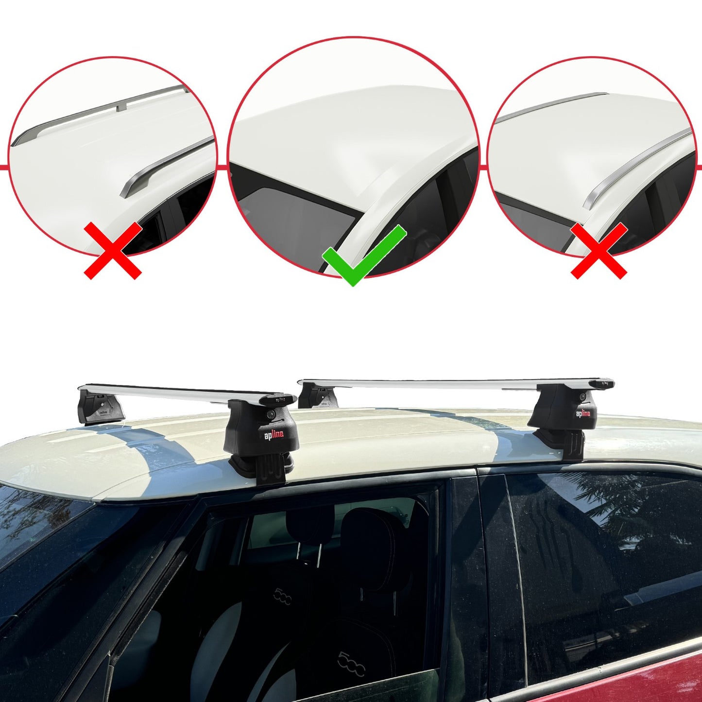 Compatible avec Fiat 500 L 2012-2017 ACE-4 Barres de Toit Railing Porte-Bagages de Voiture Gris Aluminium 2 Barres