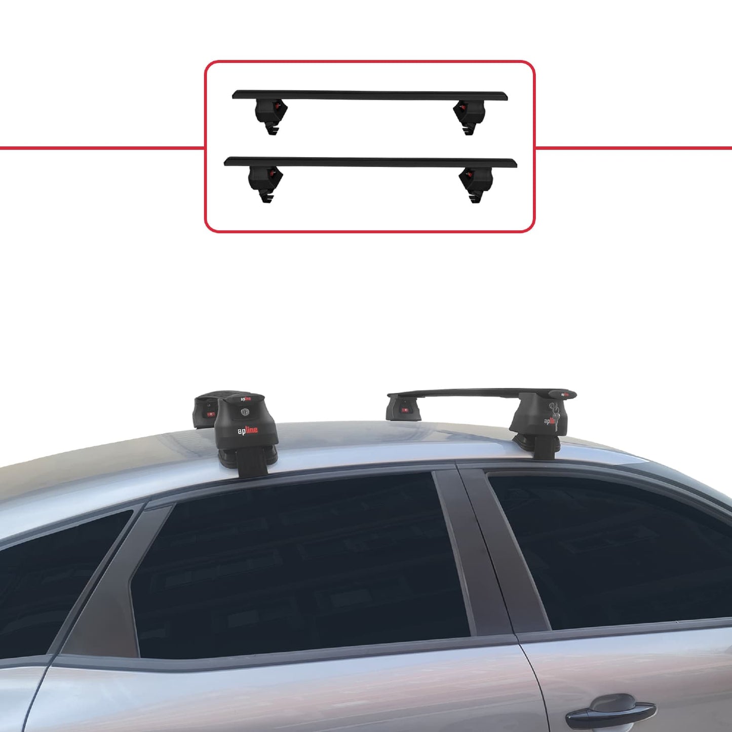 ACE-4 Dakdrager bagagedrager compatibel met C4 III (C41) 2020-2025 Spoorstaven Zwart Aluminium 2 Staven