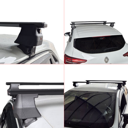 Compatible avec Renault Clio 4 2013-2020 ACE-4 Barres de Toit Railing Porte-Bagages de Voiture Noir Aluminium 2 Barres