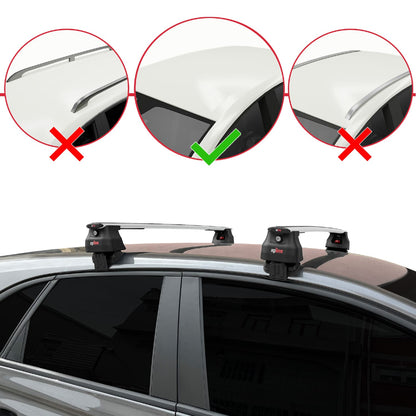 Compatible avec Opel/Vauxhall Crossland 2020-2024 ACE-4 Barres de Toit Railing Porte-Bagages de Voiture Gris Aluminium 2 Barres