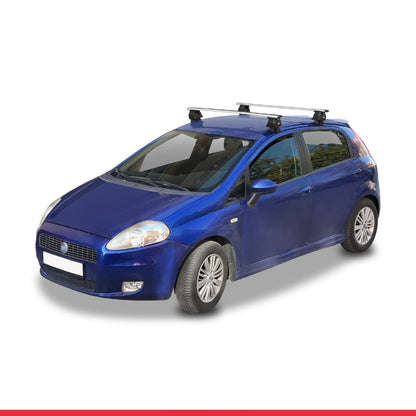 Kompatibel mit Fiat Grande Punto (199) 2005-2012 ACE-4 Relingträger Dachträger Auto Gepäckträger Grau Aluminium 2 Stangen