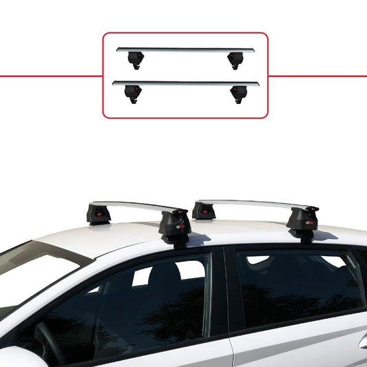 Compatible avec Hyundai i20 III (BC3) 2020-2025 ACE-4 Barres de Toit Railing Porte-Bagages de Voiture Gris Aluminium 2 Barres