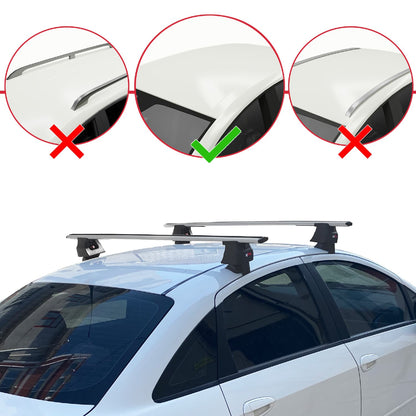 Kompatibel mit Fiat Linea (323) 2007-2016 ACE-4 Relingträger Dachträger Auto Gepäckträger Grau Aluminium 2 Stangen