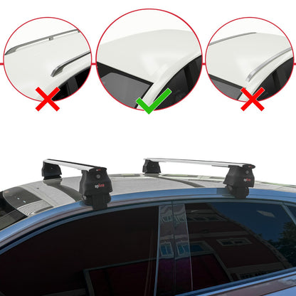 Kompatibel mit Volkswagen Polo 6 (AE1) Post-Facelift 2021-2025 ACE-4 Relingträger Dachträger Auto Gepäckträger Grau Aluminium 2 Stangen