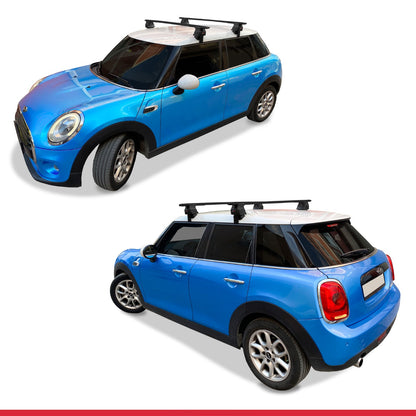 Compatible avec Mini Cooper (F55) 2014-2024 ACE-4 Barres de Toit Railing Porte-Bagages de Voiture Noir Aluminium 2 Barres