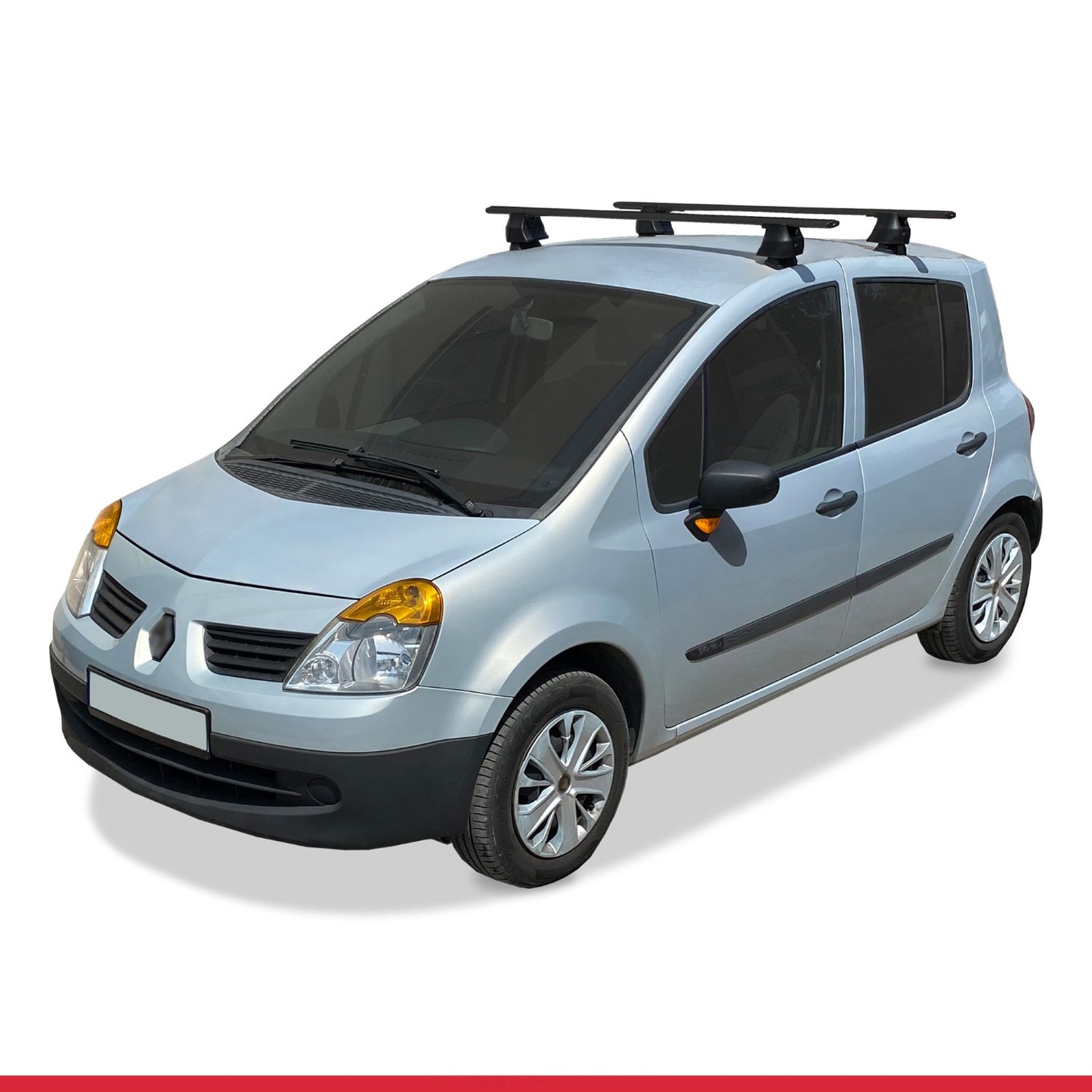 ACE-4 Dakdrager bagagedrager compatibel met Renault Modus 2004-2013 Spoorstaven Zwart Aluminium 2 Staven