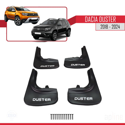 Compatibile con Dacia Duster 2 (HM) 2018-2024 Set di 4 paraspruzzi anteriori e posteriori per auto, neri