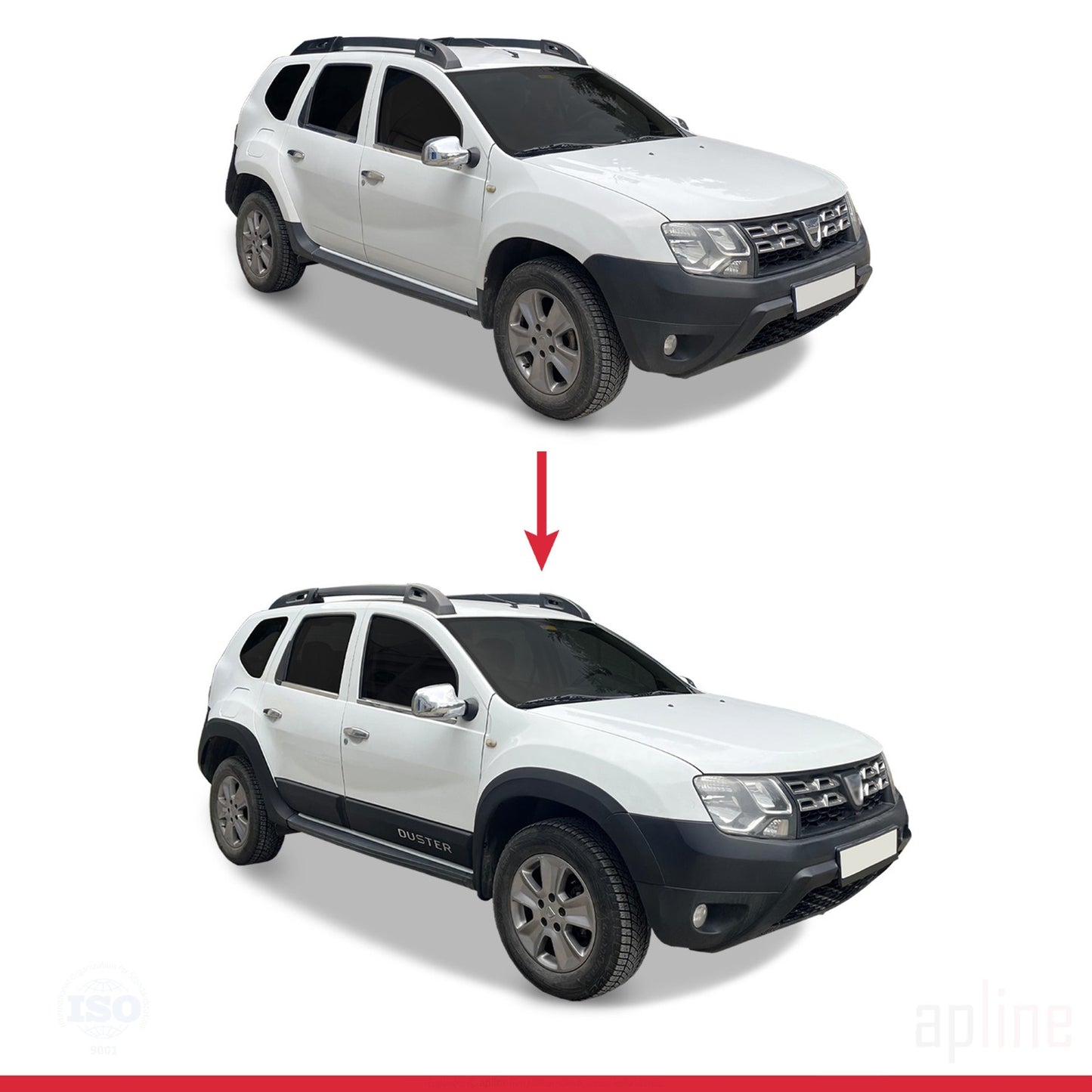 Compatible avec Dacia Duster (HS) 2010-2017 Fender Protecteur de Passage de roue pare-chocs Garde-boue et protection laterale Protection de la carrosserie voiture Kit NOİR
