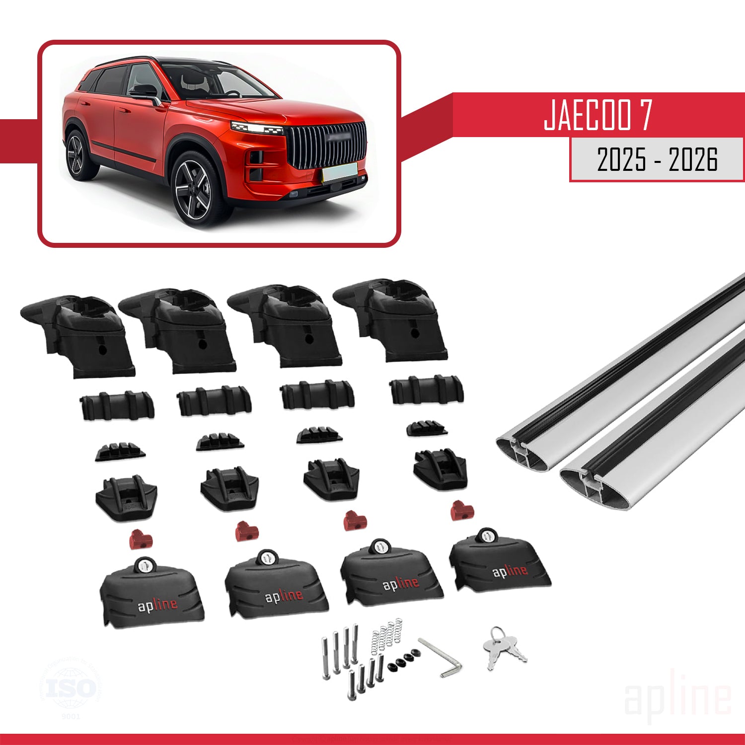 Compatible avec JAECOO 7 2025-2026 ACE-2 Barres de Toit Railing Porte-Bagages de Voiture Gris Aluminium 2 Barres