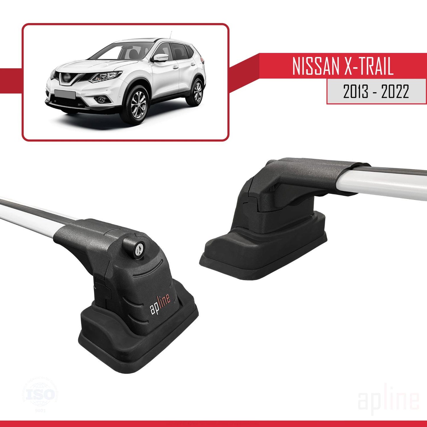 Compatibile con Nissan X-Trail 2013-2022 ACE-3 Barre Tetto Portapacchi Auto Barre Portatutto Grigo Alluminio 2 Barre