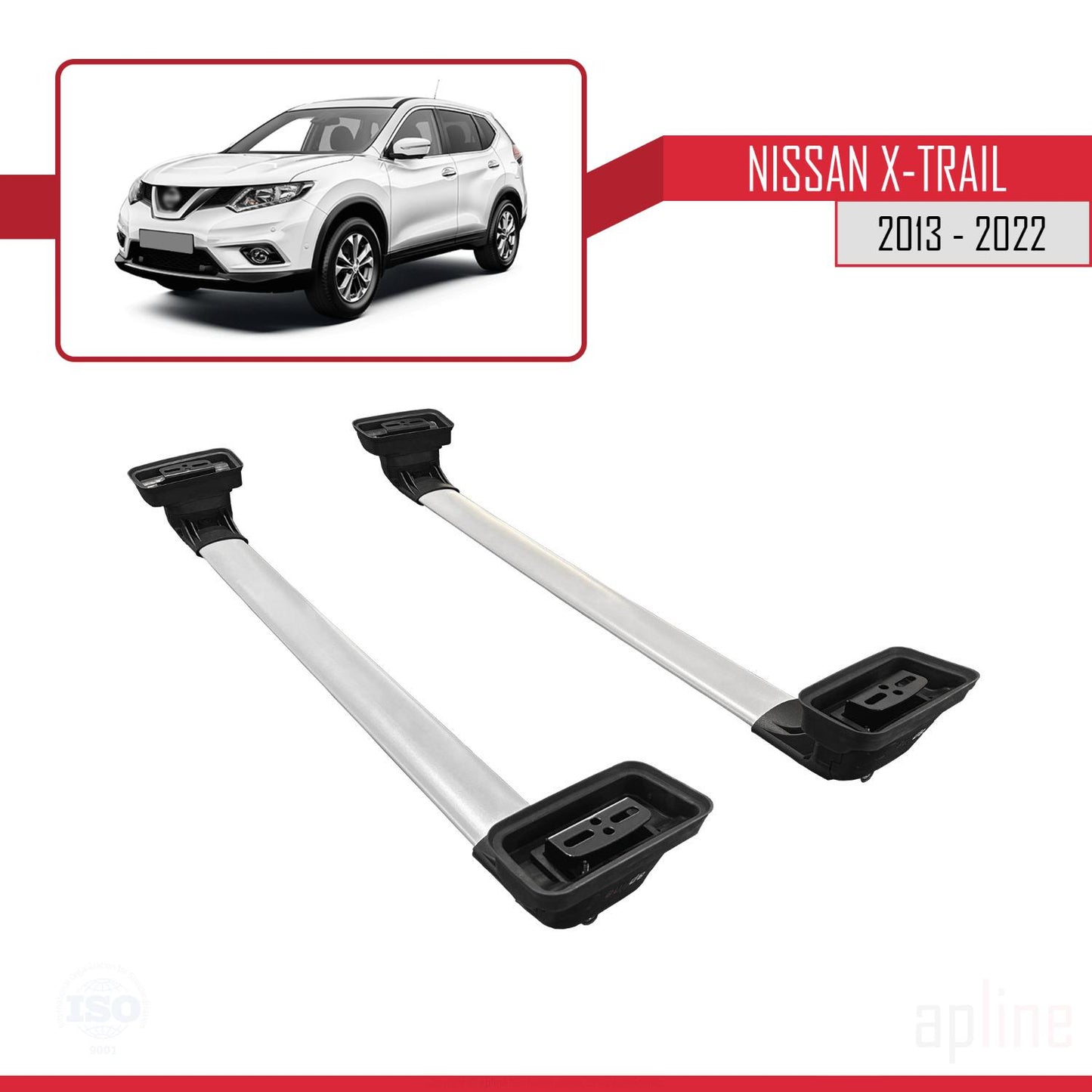 Compatibile con Nissan X-Trail 2013-2022 ACE-3 Barre Tetto Portapacchi Auto Barre Portatutto Grigo Alluminio 2 Barre