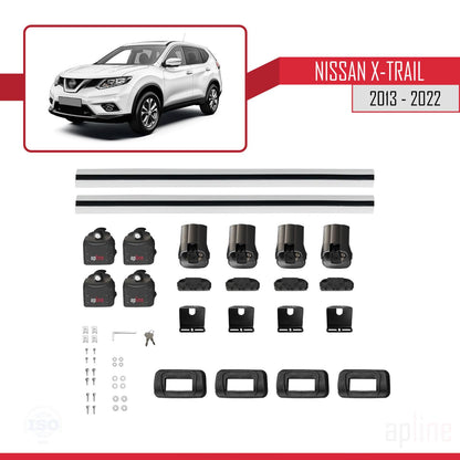 Compatibile con Nissan X-Trail 2013-2022 ACE-3 Barre Tetto Portapacchi Auto Barre Portatutto Grigo Alluminio 2 Barre