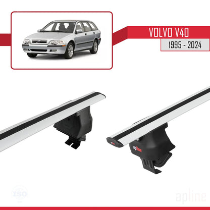 Compatible con Volvo V40 1995-2004 ACE-4 Barras de Techo Auto Portaequipajes Barras Transversales Gris Aluminio 2 Barras