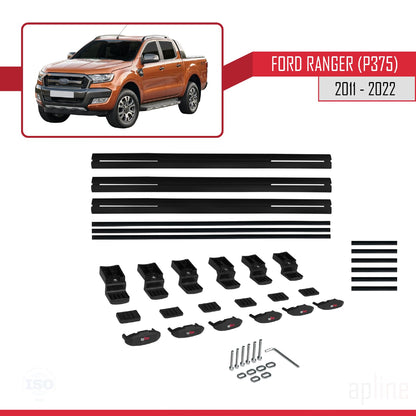 Compatibile con Ford Ranger (P375) 2011-2022 BASIC Model Barre Tetto Portapacchi Auto Barre Portatutto Nero Alluminio 3 Barre