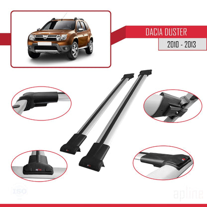 Compatibile con Dacia Duster (HS) Pre-Facelift 2010-2013 FLY Model Barre Tetto Portapacchi Auto Barre Portatutto Grigo Alluminio 2 Barre