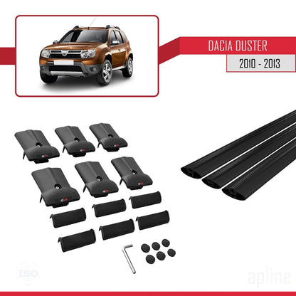 Compatibile con Dacia Duster (HS) Pre-Facelift 2010-2013 FLY Model Barre Tetto Portapacchi Auto Barre Portatutto Nero Alluminio 3 Barre
