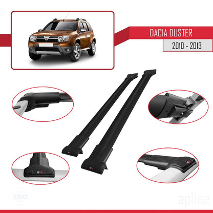 Compatibile con Dacia Duster (HS) Pre-Facelift 2010-2013 FLY Model Barre Tetto Portapacchi Auto Barre Portatutto Nero Alluminio 2 Barre