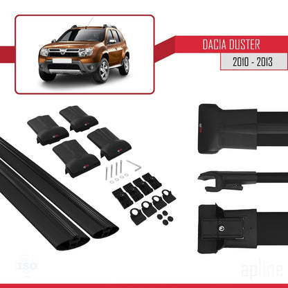 Compatibile con Dacia Duster (HS) Pre-Facelift 2010-2013 FLY Model Barre Tetto Portapacchi Auto Barre Portatutto Nero Alluminio 2 Barre