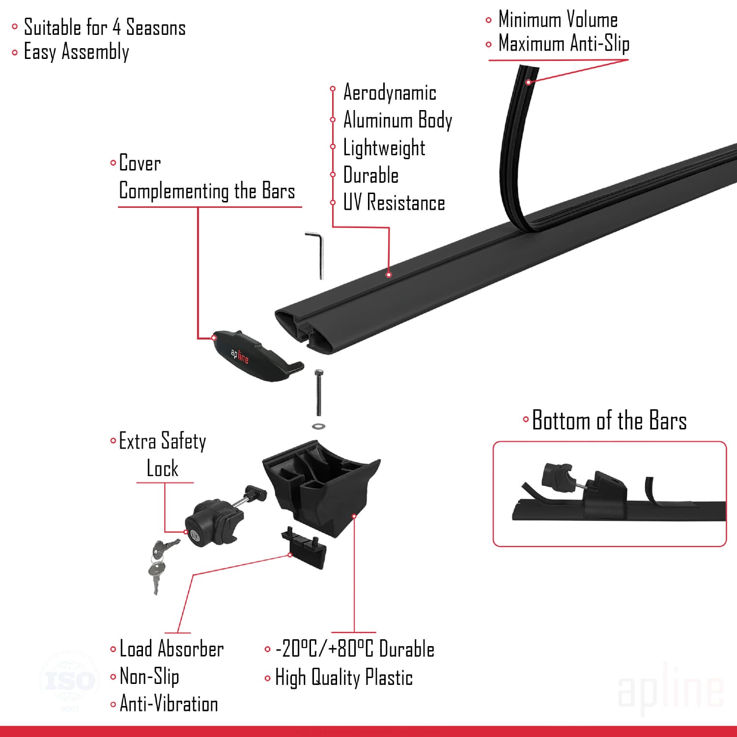 Compatible avec Mercedes Classe C 4 (S205) 2015-2021 HOOK Model Barres de Toit Railing Porte-Bagages de Voiture Noir Aluminium 2 Barres