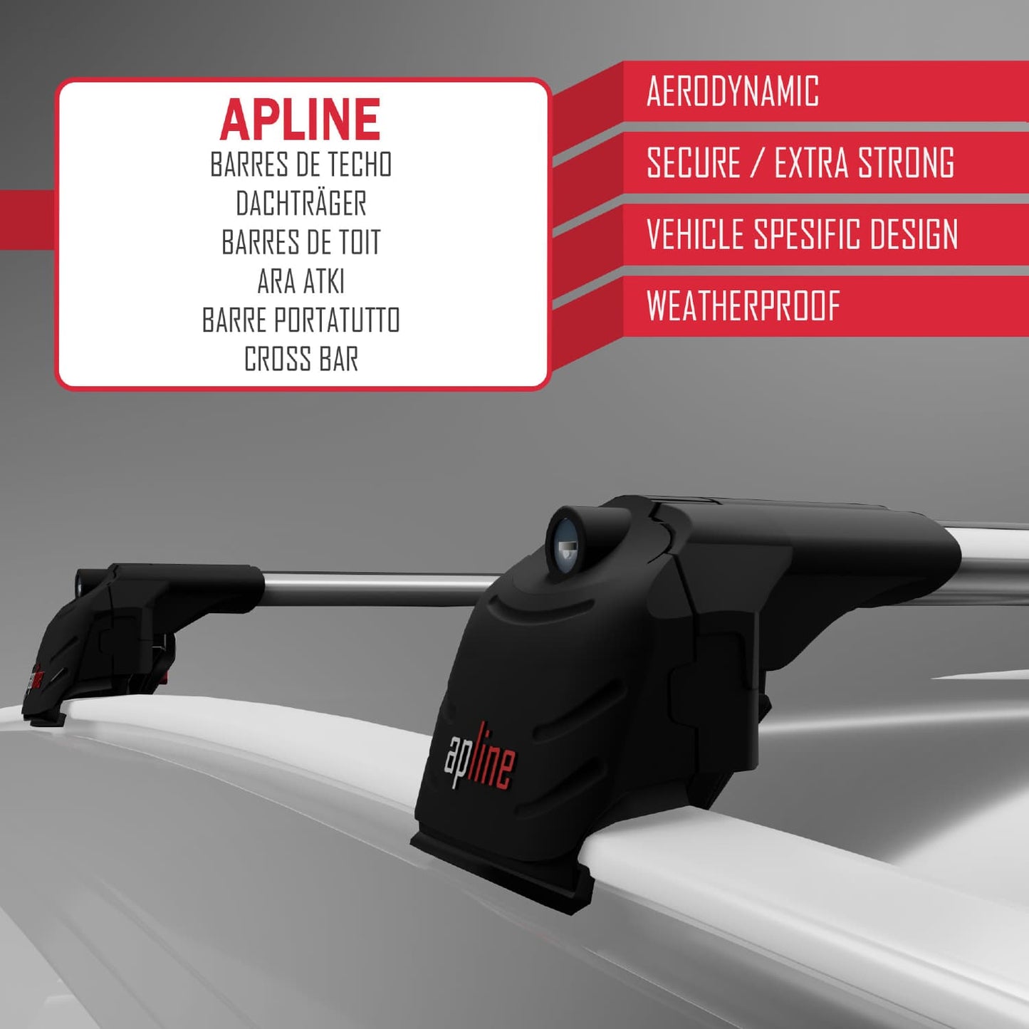 Compatibile con Alfa Romeo Stelvio 2018-2024 ACE-2 Barre Portatutto Portapacchi Auto Alluminio Grigio 2 Barre