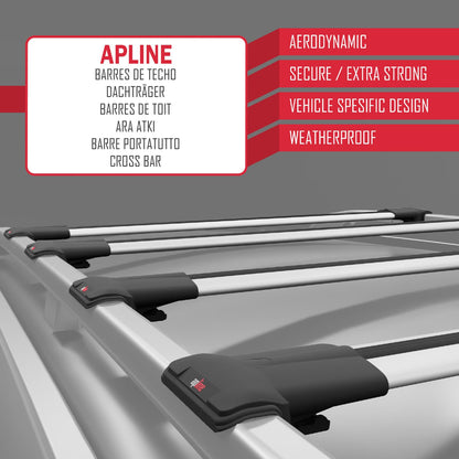 Compatible avec Peugeot Bipper 2008-2017 FLY Model Barres de Toit Railing Porte-Bagages de Voiture Gris Aluminium 4 Barres