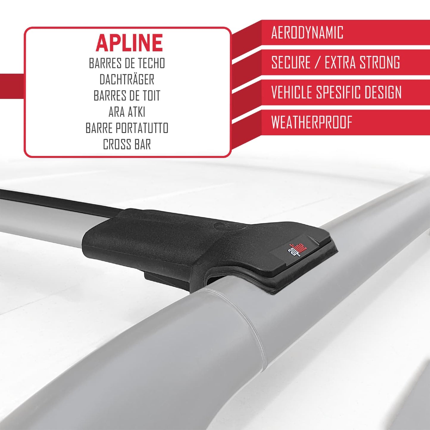 Compatible avec Fiat Sedici 2006-2015 FLY Model Barres de Toit Railing Porte-Bagages de Voiture Gris Aluminium 2 Barres