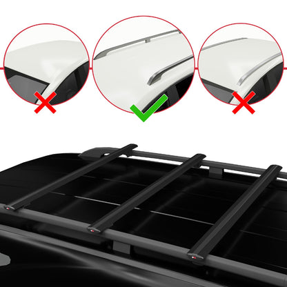 Compatible avec Citroen Berlingo 2 (B9) 2008-2018 BASIC Model Barres de Toit Railing Porte-Bagages de Voiture Noir Aluminium 3 Barres