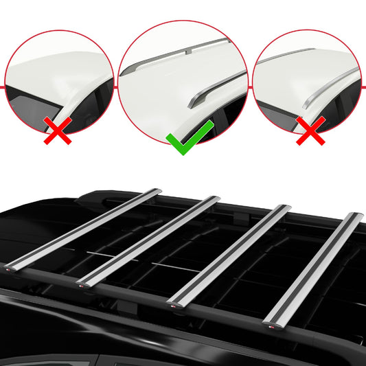 Compatible avec Volkswagen T6 Caravelle 2015-2024 BASIC Model Barres de Toit Railing Porte-Bagages de Voiture Gris Aluminium 4 Barres