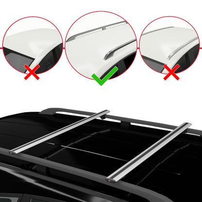 Compatible avec Mercedes Vito (W638) 1996-2003 BASIC Model Barres de Toit Railing Porte-Bagages de Voiture Gris Aluminium 2 Barres
