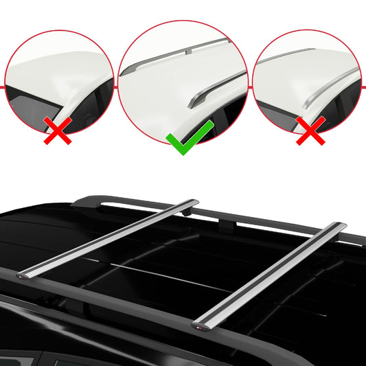 Compatible avec Infiniti EX35 EX37 2008-2013 BASIC Model Barres de Toit Railing Porte-Bagages de Voiture Gris Aluminium 2 Barres
