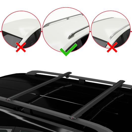 Compatible avec  Ford Transit/Tourneo Courier 2024-2025 BASIC Model Barres de Toit Railing Porte-Bagages de Voiture Noir Aluminium 2 Barres