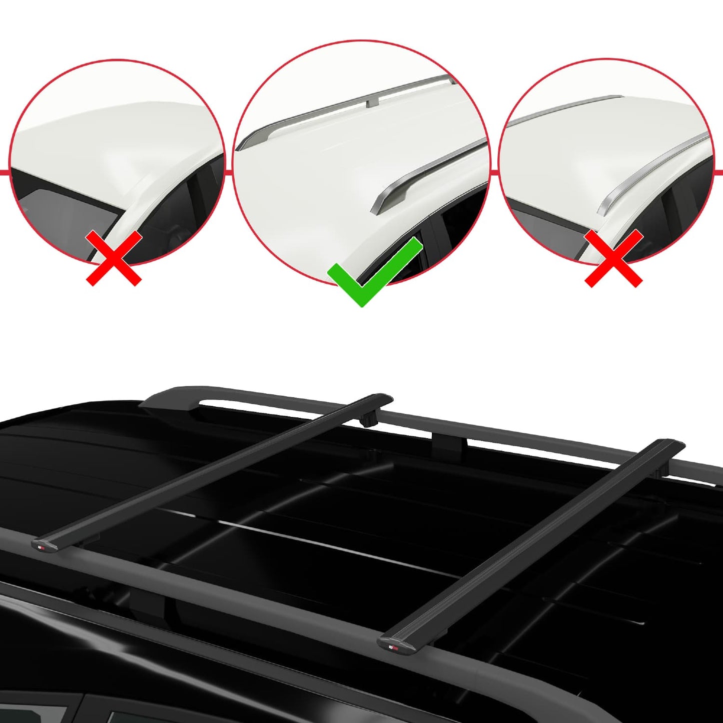 Compatible avec Mercedes Viano 3 (W447) 2014-2025 BASIC Model Barres de Toit Railing Porte-Bagages de Voiture Noir Aluminium 2 Barres